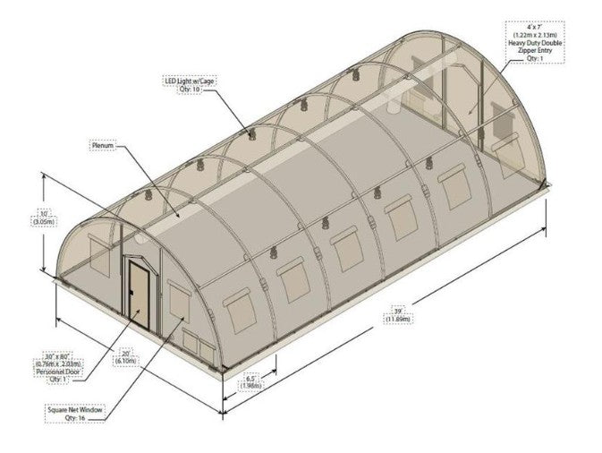 Alaska Structures, Inc. ALASKA 20' X 39' SHELTER, VERSION 2 – AK-2039-V2