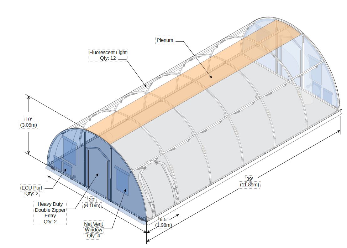 Alaska Structures, Inc. BLU-MED 20' X 39' SHELTER WITH 1P ELECTR – AKS-AT094