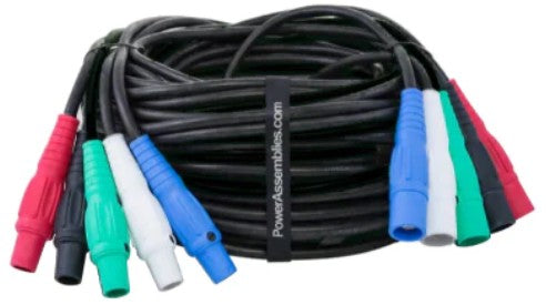 Power Assemblies 100 Foot 5-Wire Banded Camlock Cable Set – PWA-FB02SC16100MF-4
