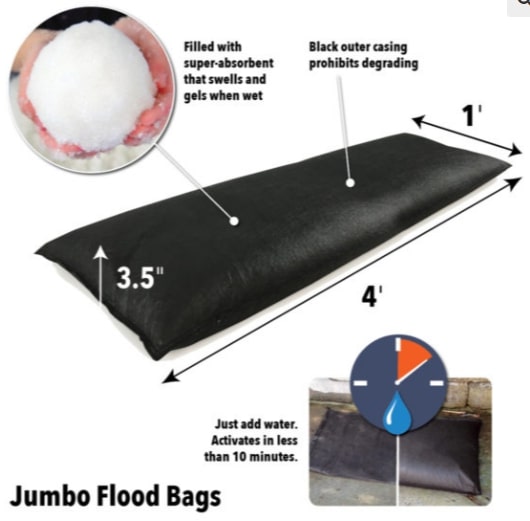 Absorbent Specialty Products JUMBO FLOOD BAGS 12" X 48", 25/PK – QD1248-25